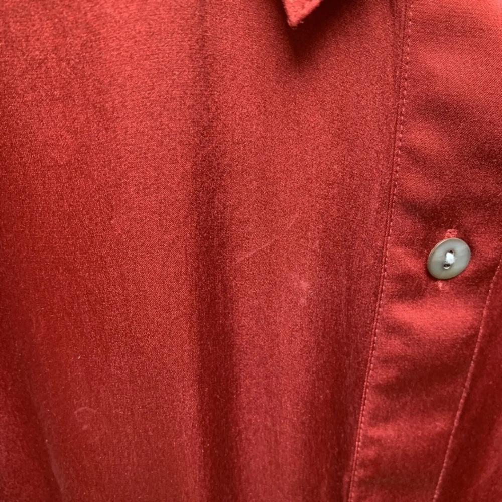 East satin silk blouse fits uk 12 rust - Picture 7 of 8